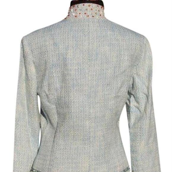 Cache Boucle Tweed Top Jacket Lined Embellished Beads Sequins Stones $198 NWT - Picture 7 of 8